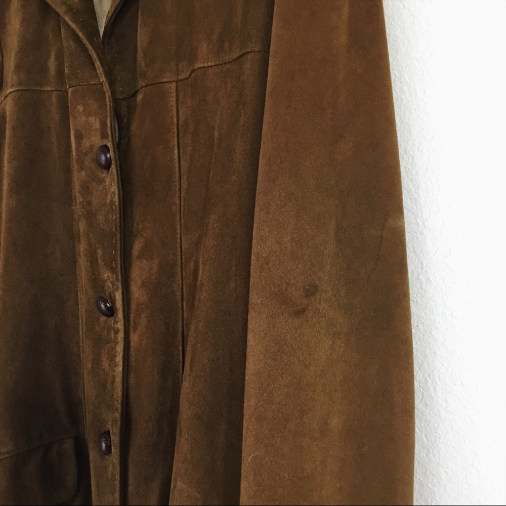 Brown Golden Bear Leather Suede  Blazer Jacket - Picture 5 of 8